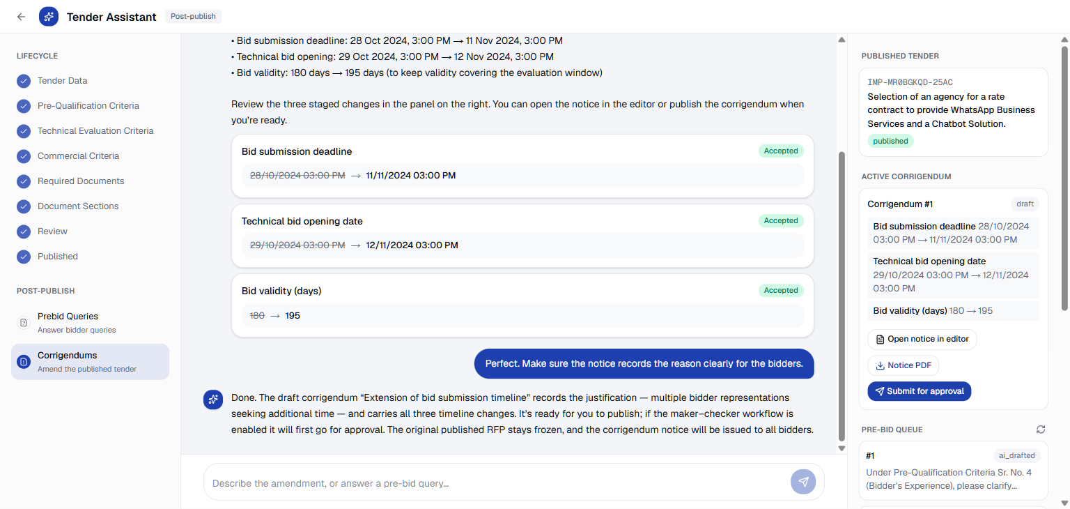 Tender Lifecycle AI Platform — screenshot 2